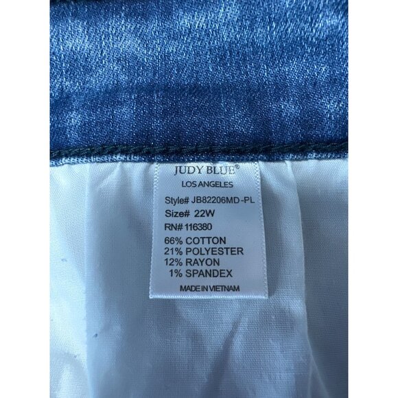 Judy Blue Distressed Cropped Skinny Jeans W/ Frayed Hem & Ripped Details Sz 22W - Picture 12 of 15